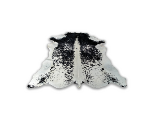 White and Black speckled cow hide.