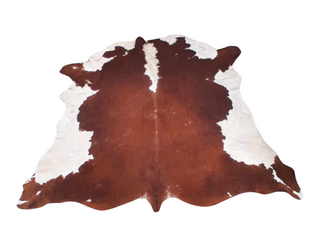 Brown and White Hereford Cow Hide